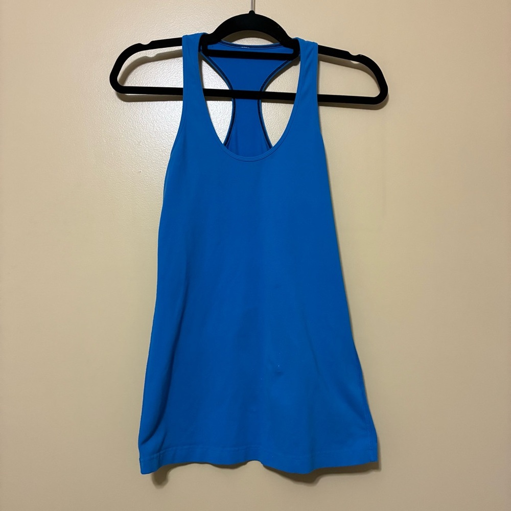 Lululemon Cool Racerback Tank Women’s 2 Khaki Blue Athletic Yoga - Picture 2 of 6